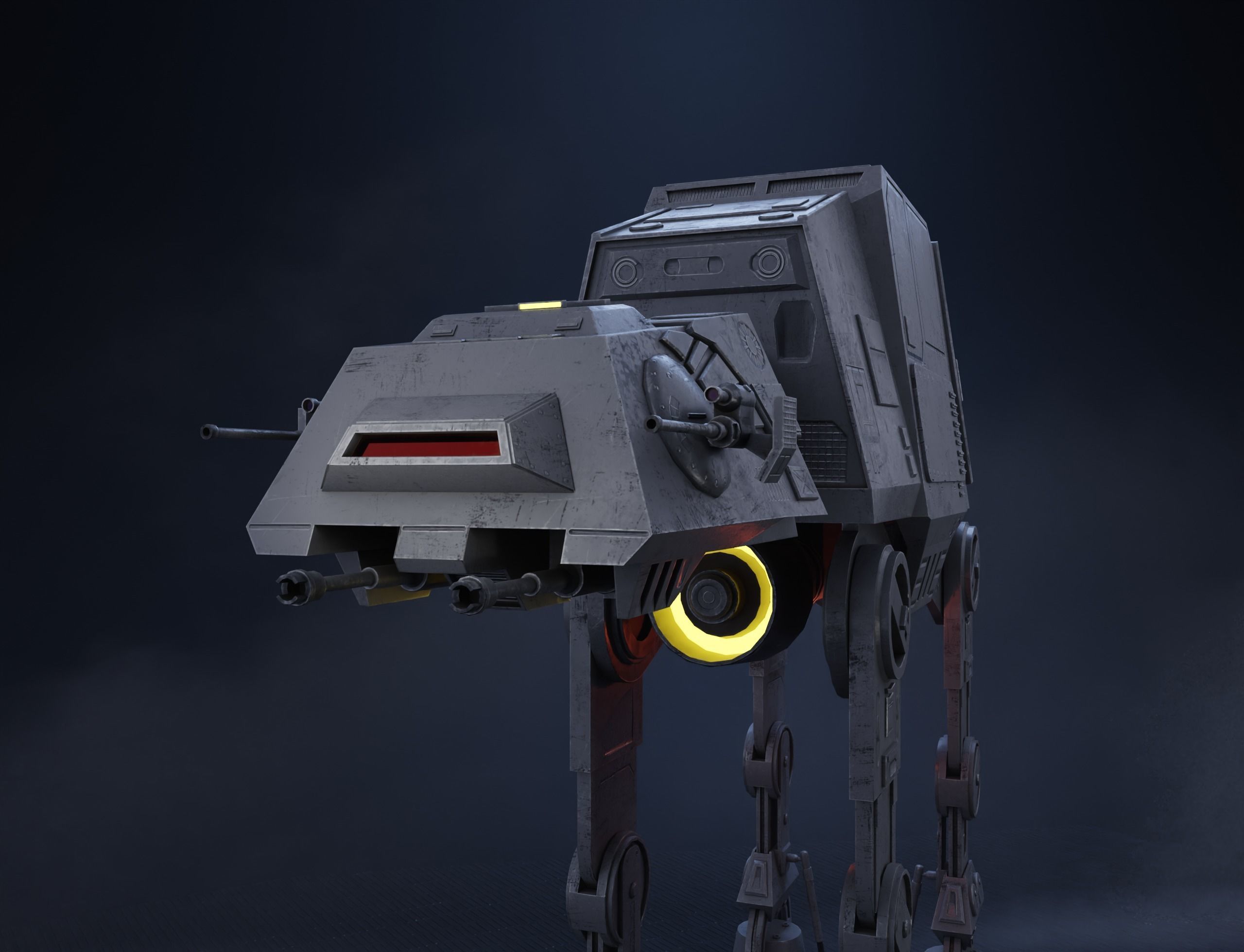 AT-AT The Galactic Armored Transport  game-ready Low-poly 3D model_2