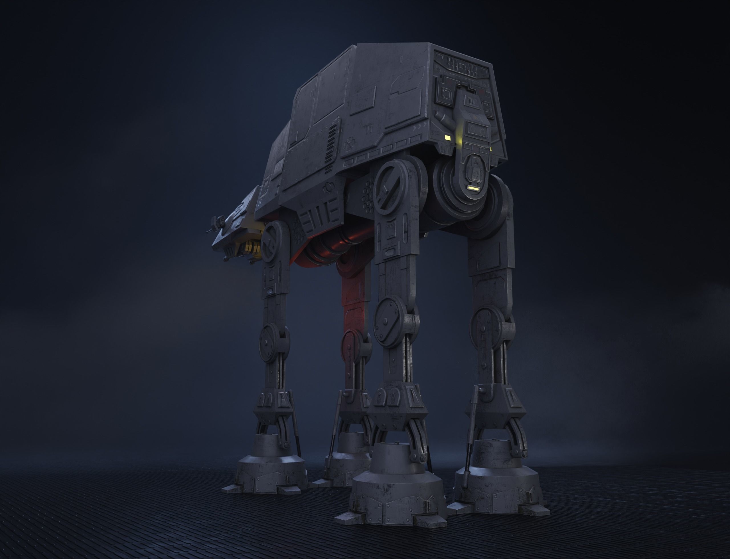 AT-AT The Galactic Armored Transport  game-ready Low-poly 3D model_4
