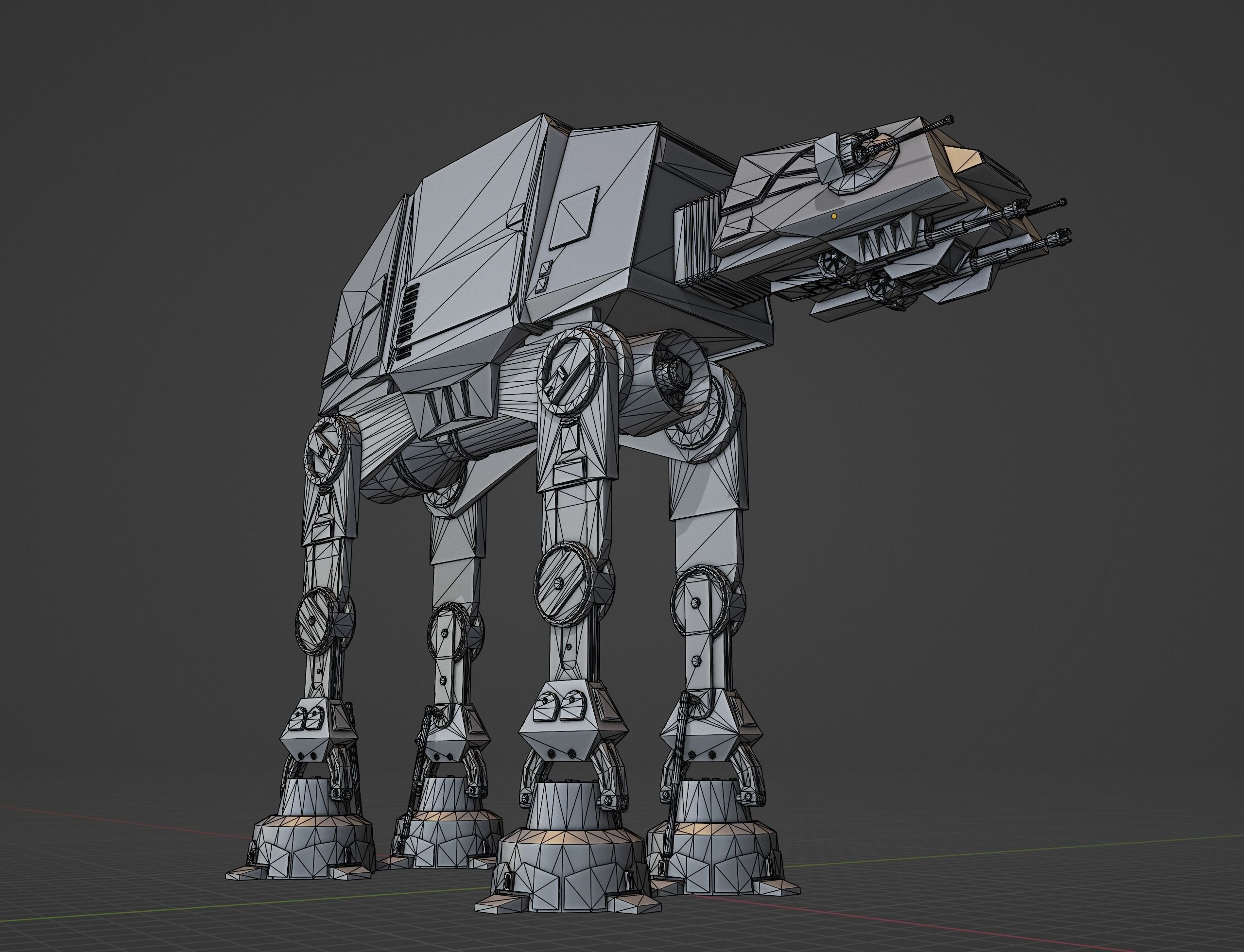AT-AT The Galactic Armored Transport  game-ready Low-poly 3D model_7
