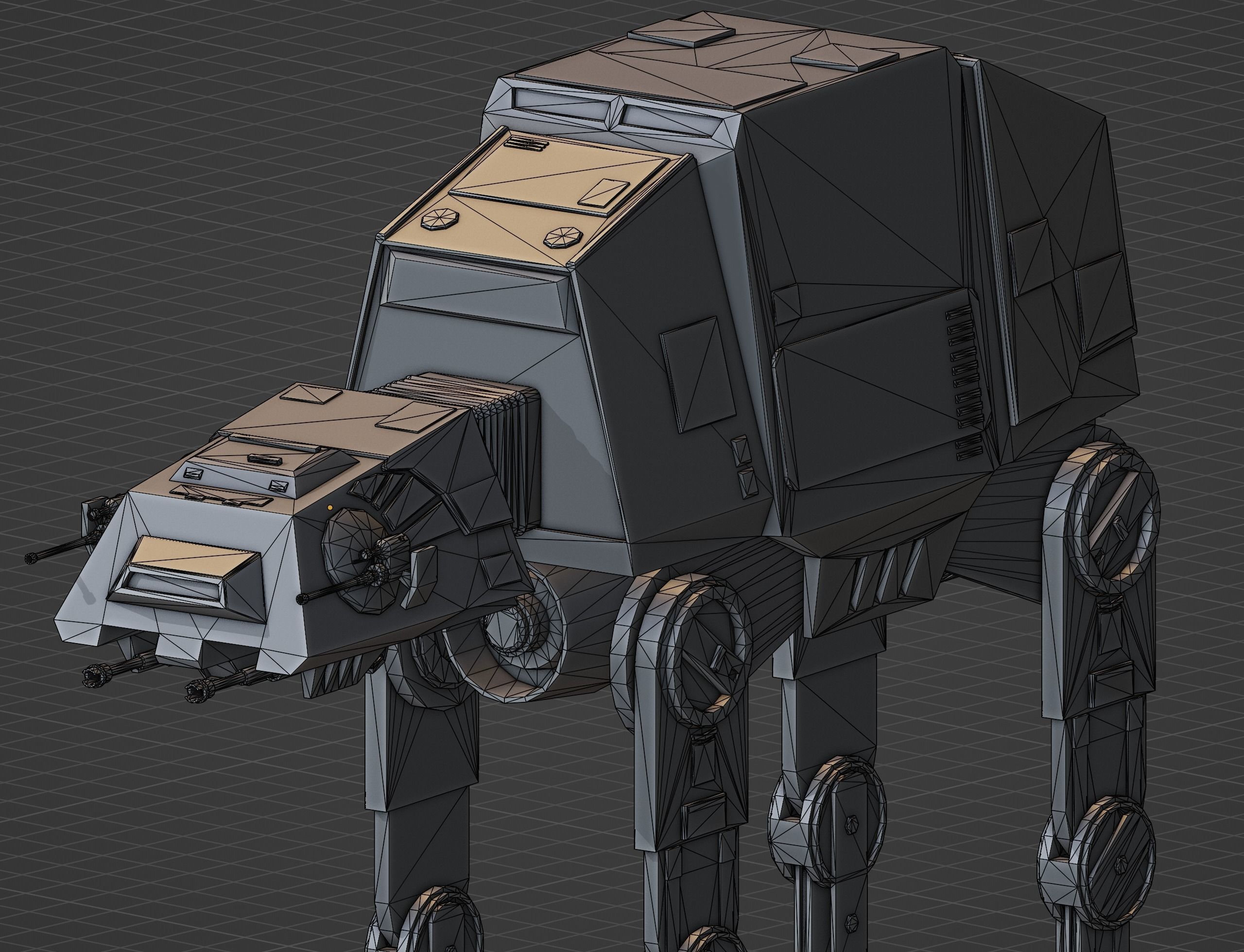 AT-AT The Galactic Armored Transport  game-ready Low-poly 3D model_6