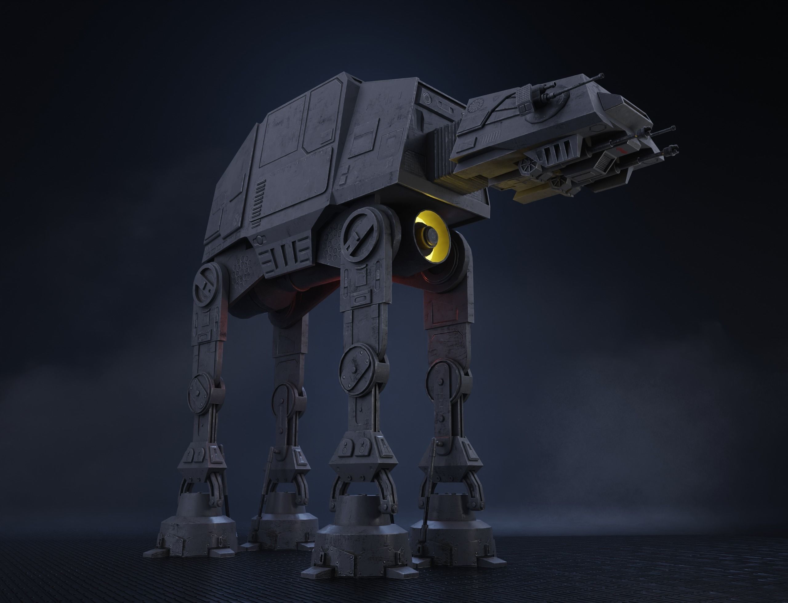 AT-AT The Galactic Armored Transport  game-ready Low-poly 3D model_1