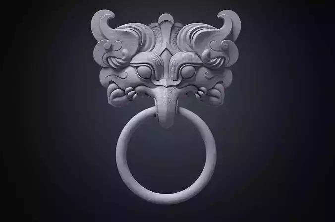 Ancient Chinese Bronze mythical beast Door Knocker high model  3D print model
