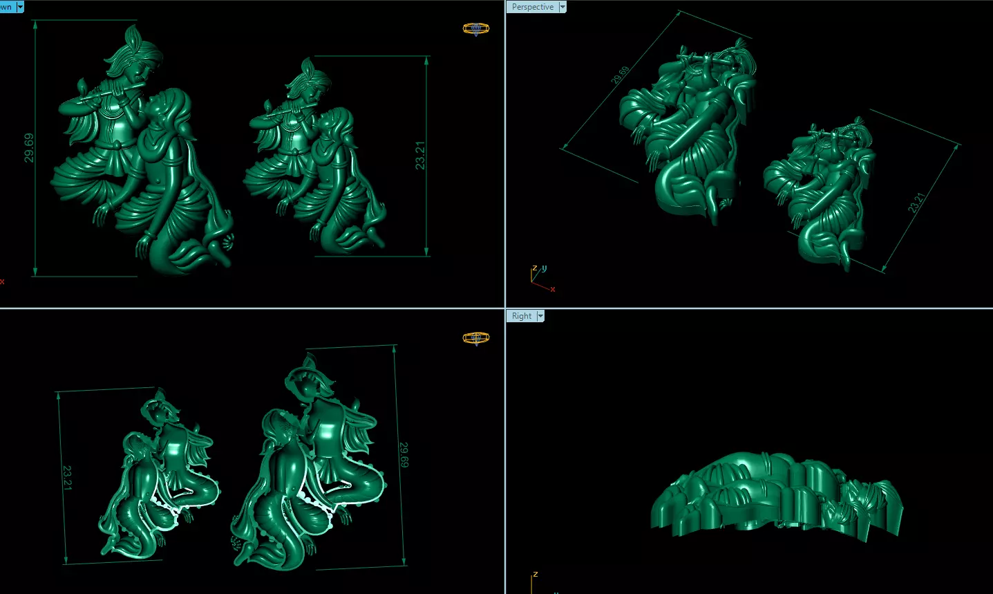 krishna radha Free 3D print model_0