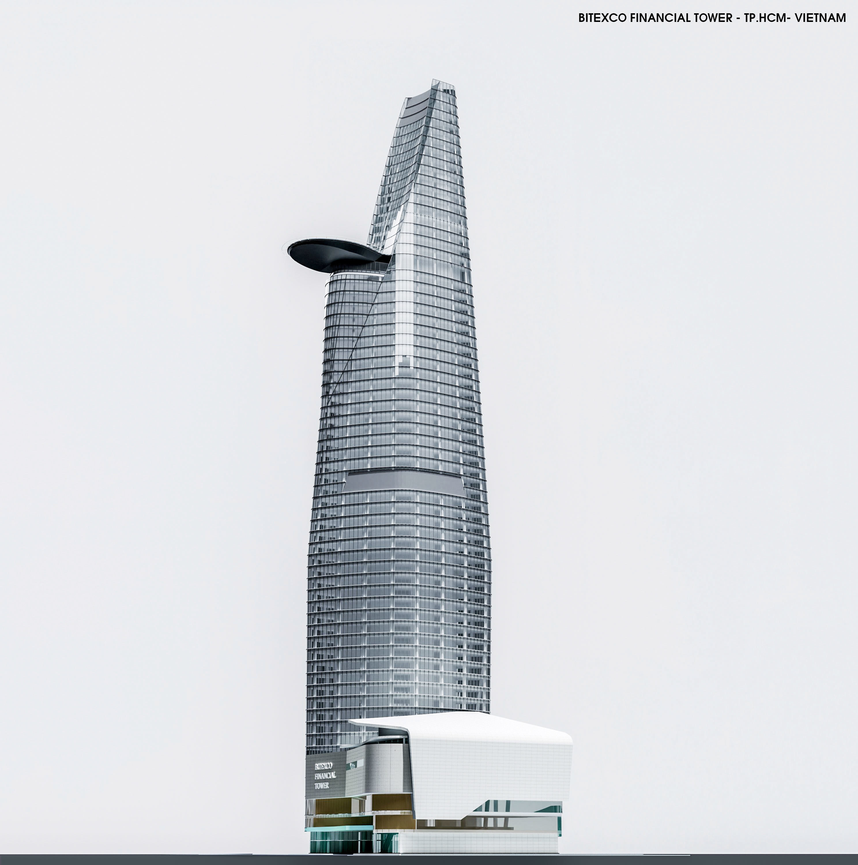 BITEXCO FINANCIAL TOWER Low-poly 3D model_9
