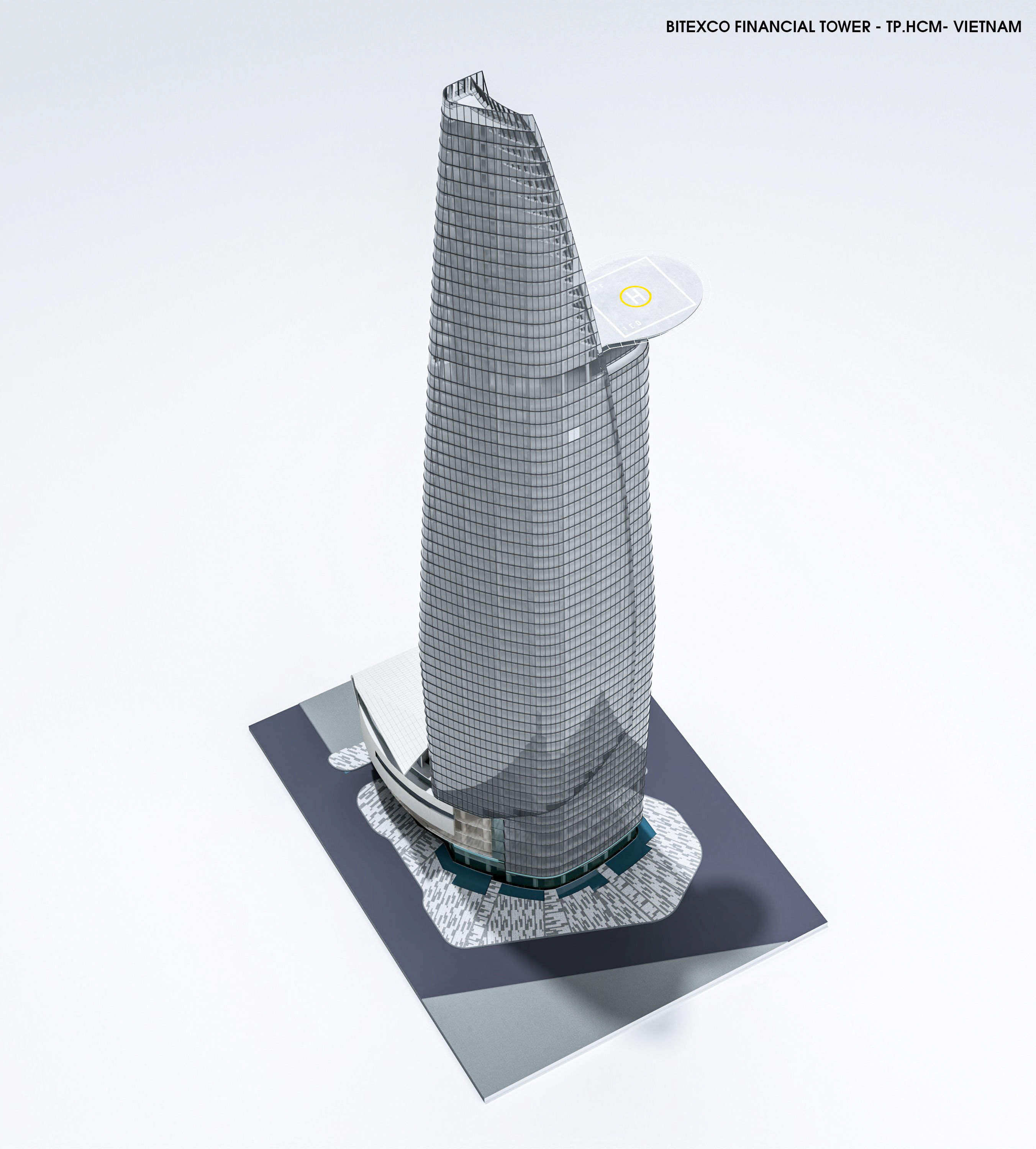 BITEXCO FINANCIAL TOWER Low-poly 3D model_12