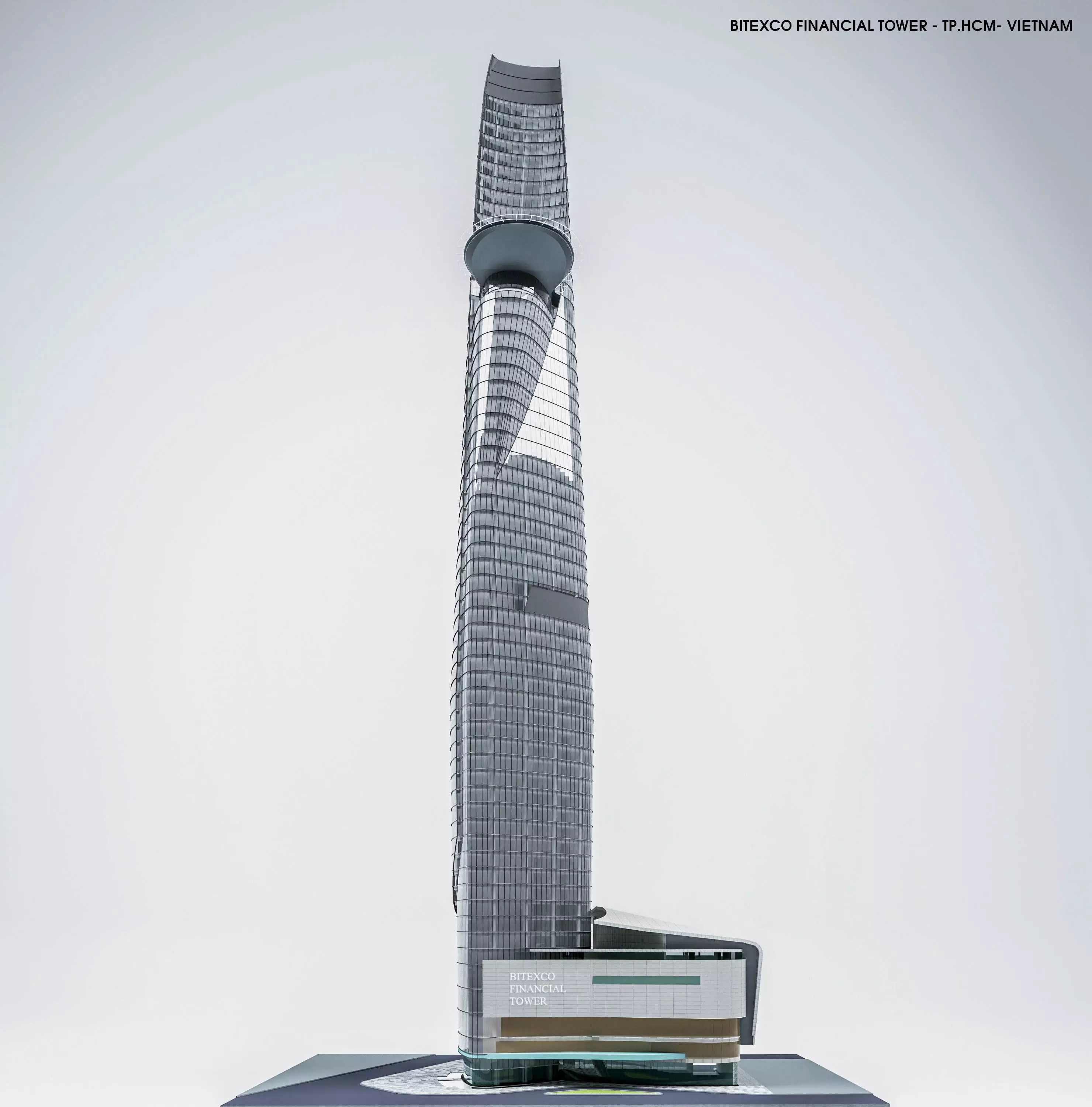 BITEXCO FINANCIAL TOWER Low-poly 3D model_0