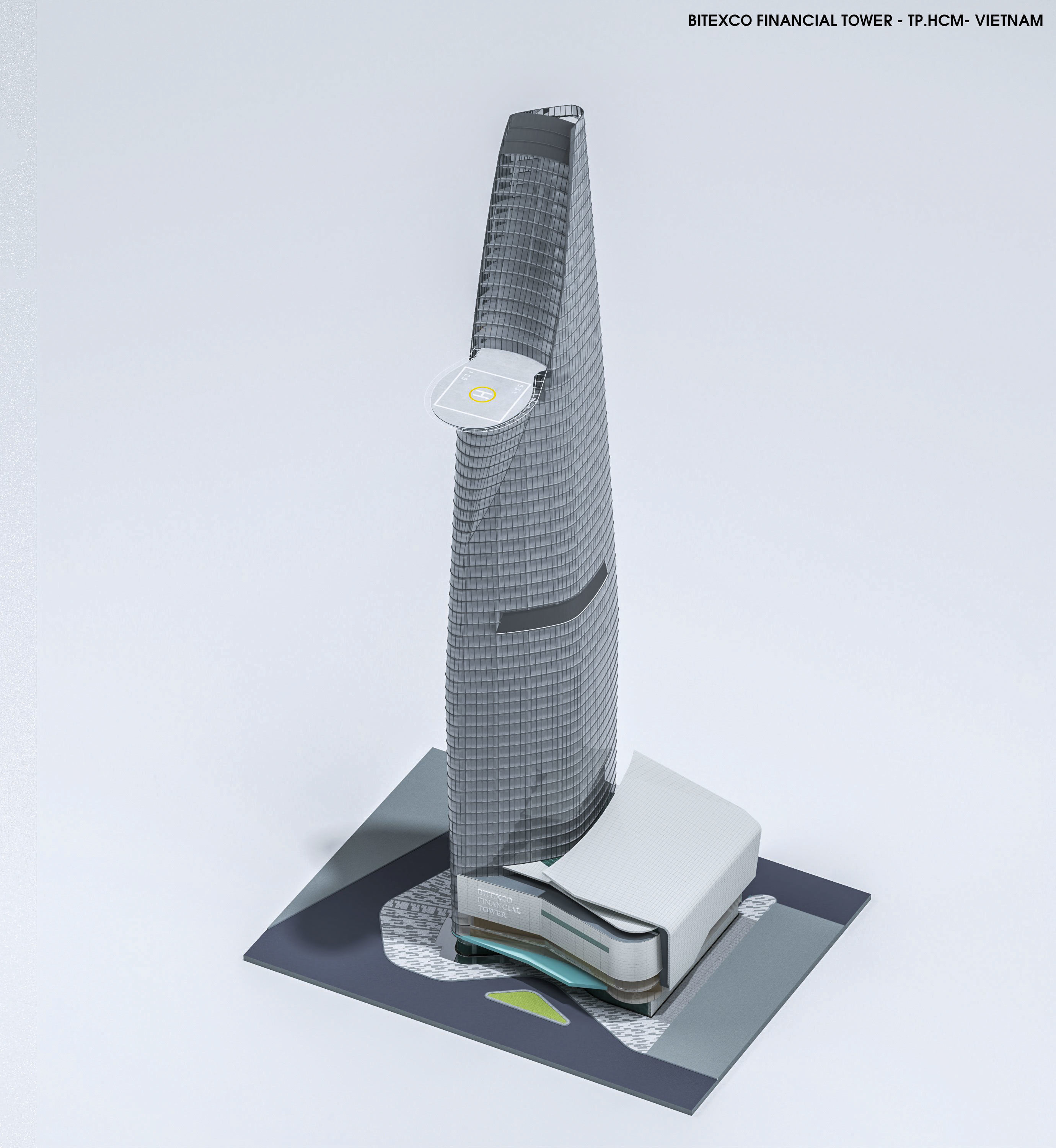 BITEXCO FINANCIAL TOWER Low-poly 3D model_11