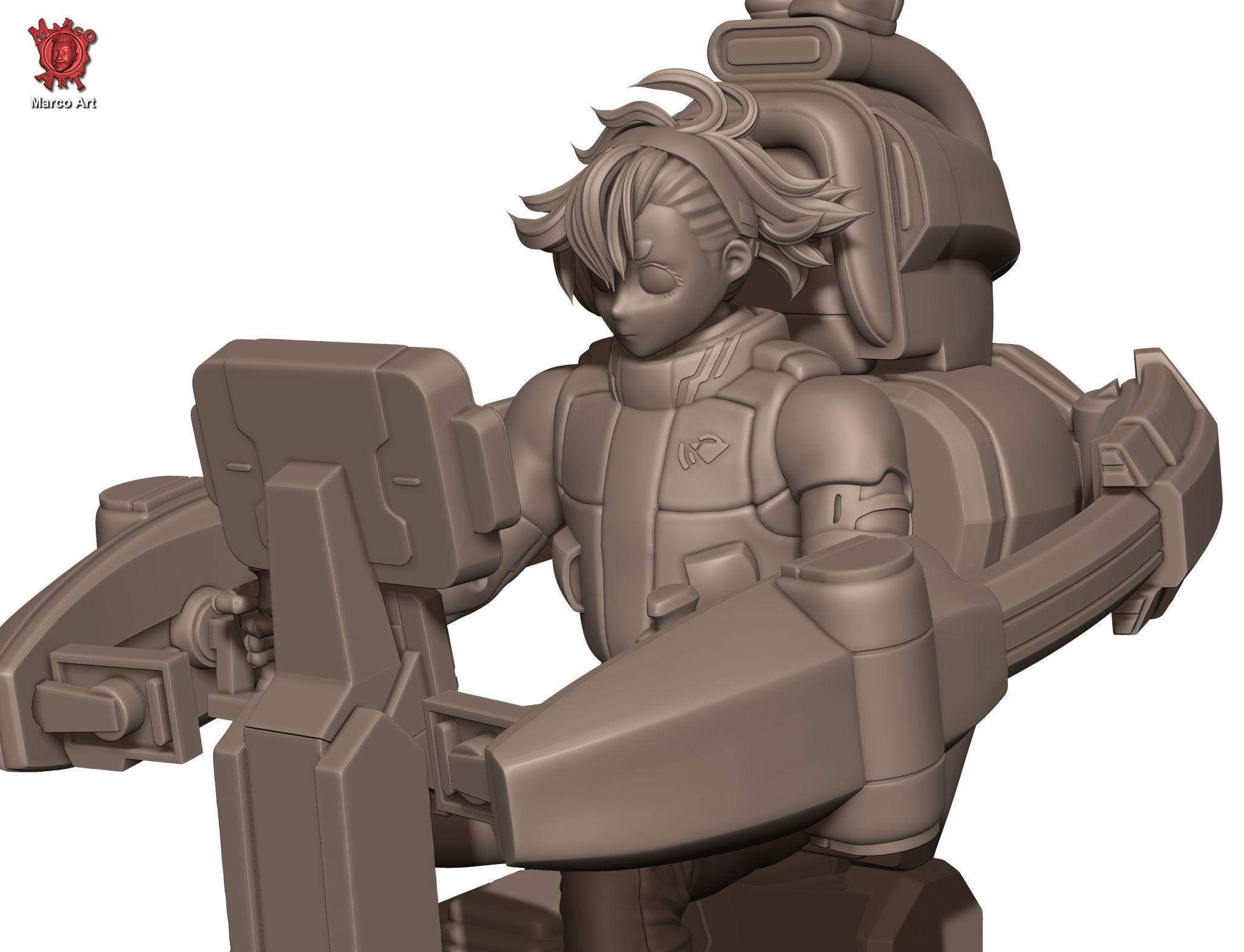 Gundam witch pilot seat 3D file 3D print model_5