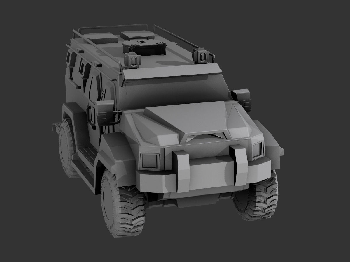 Lowpoly Swat  Low-poly 3D model_7