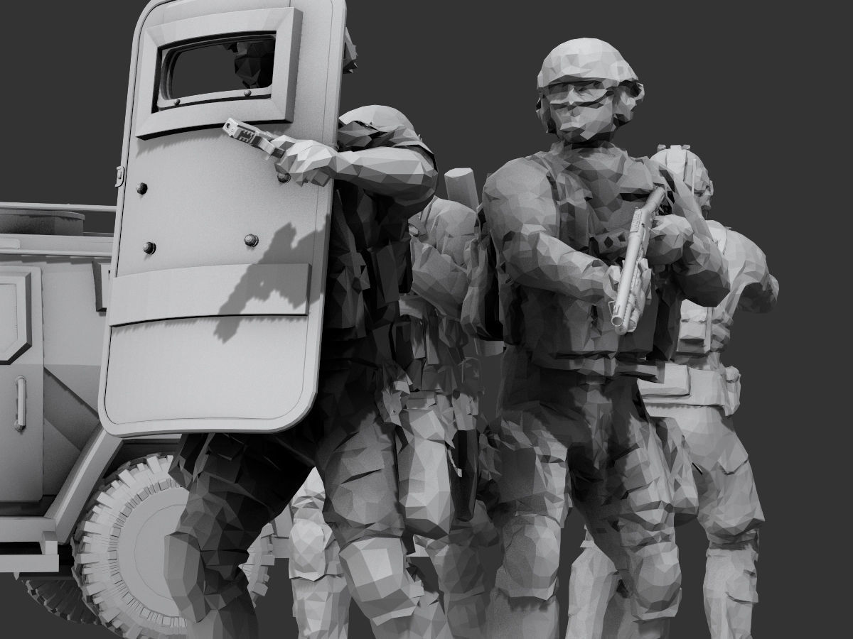 Lowpoly Swat  Low-poly 3D model_8