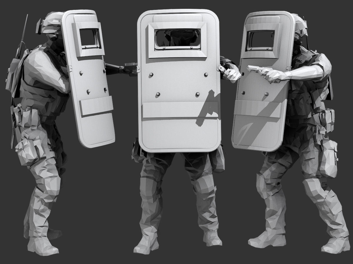 Lowpoly Swat  Low-poly 3D model_2