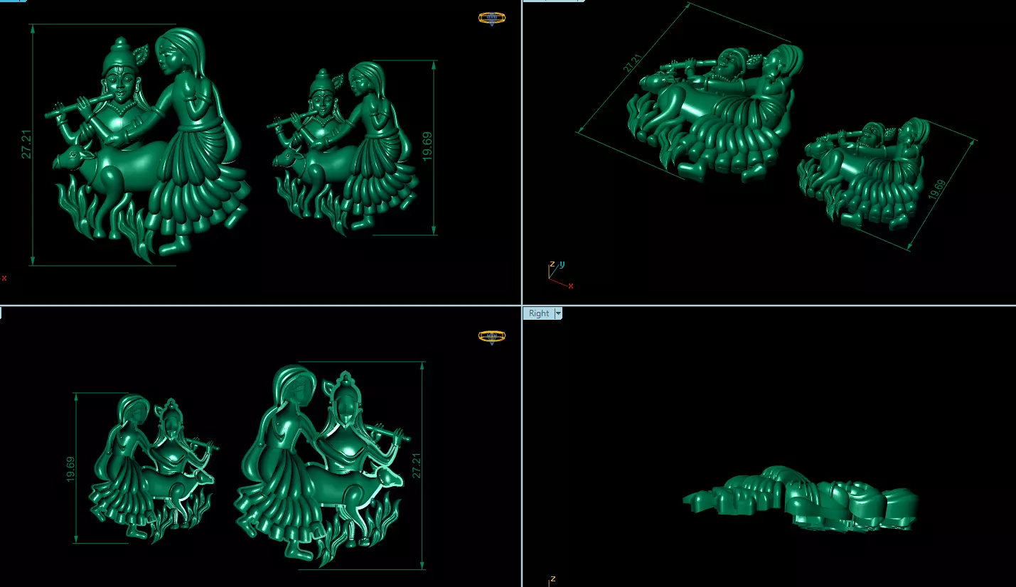 krishna radha 3D print model_0