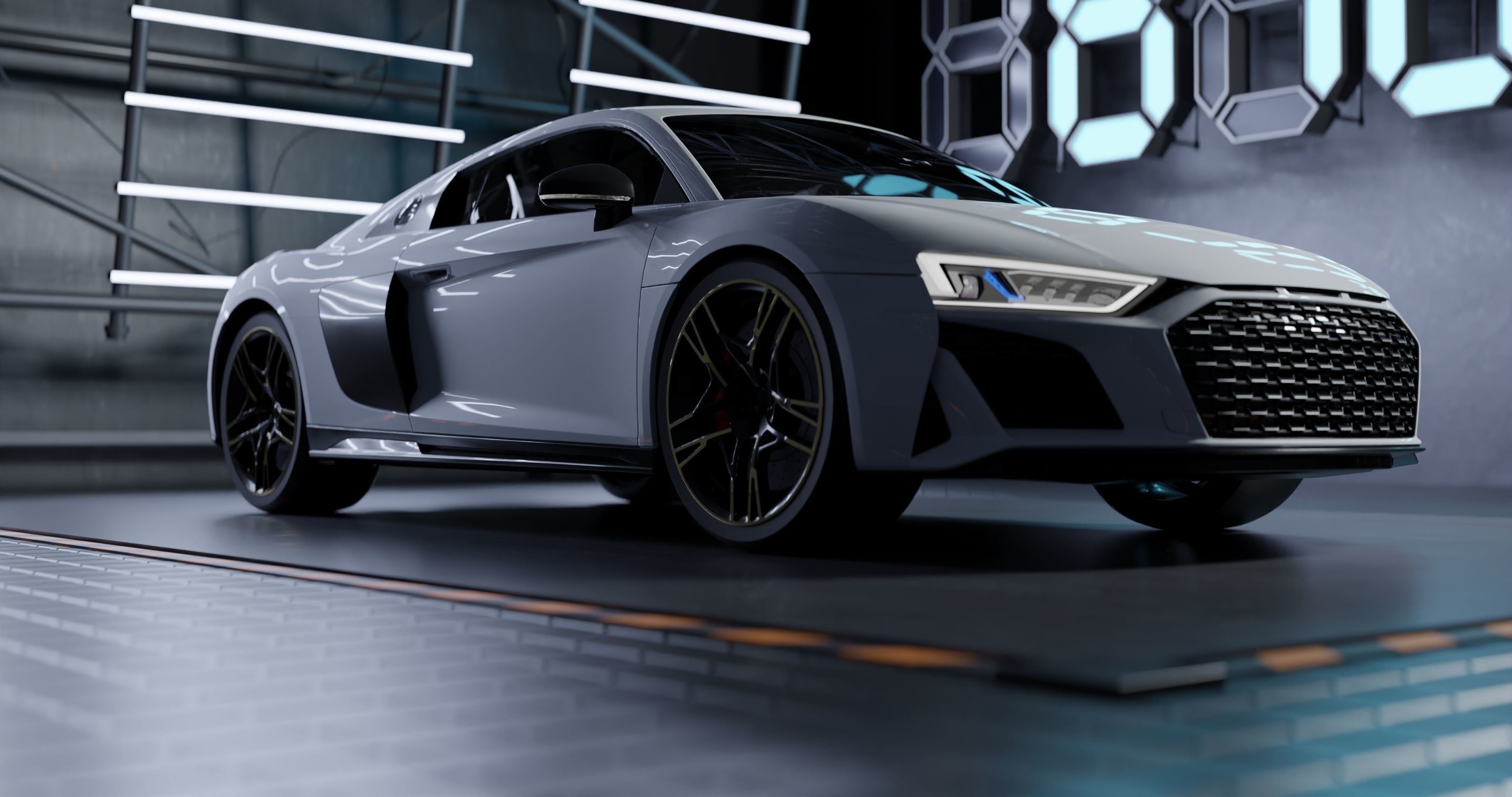 Audi R8 Realistic Unreal Engine 5 Game Ready 3D model_11