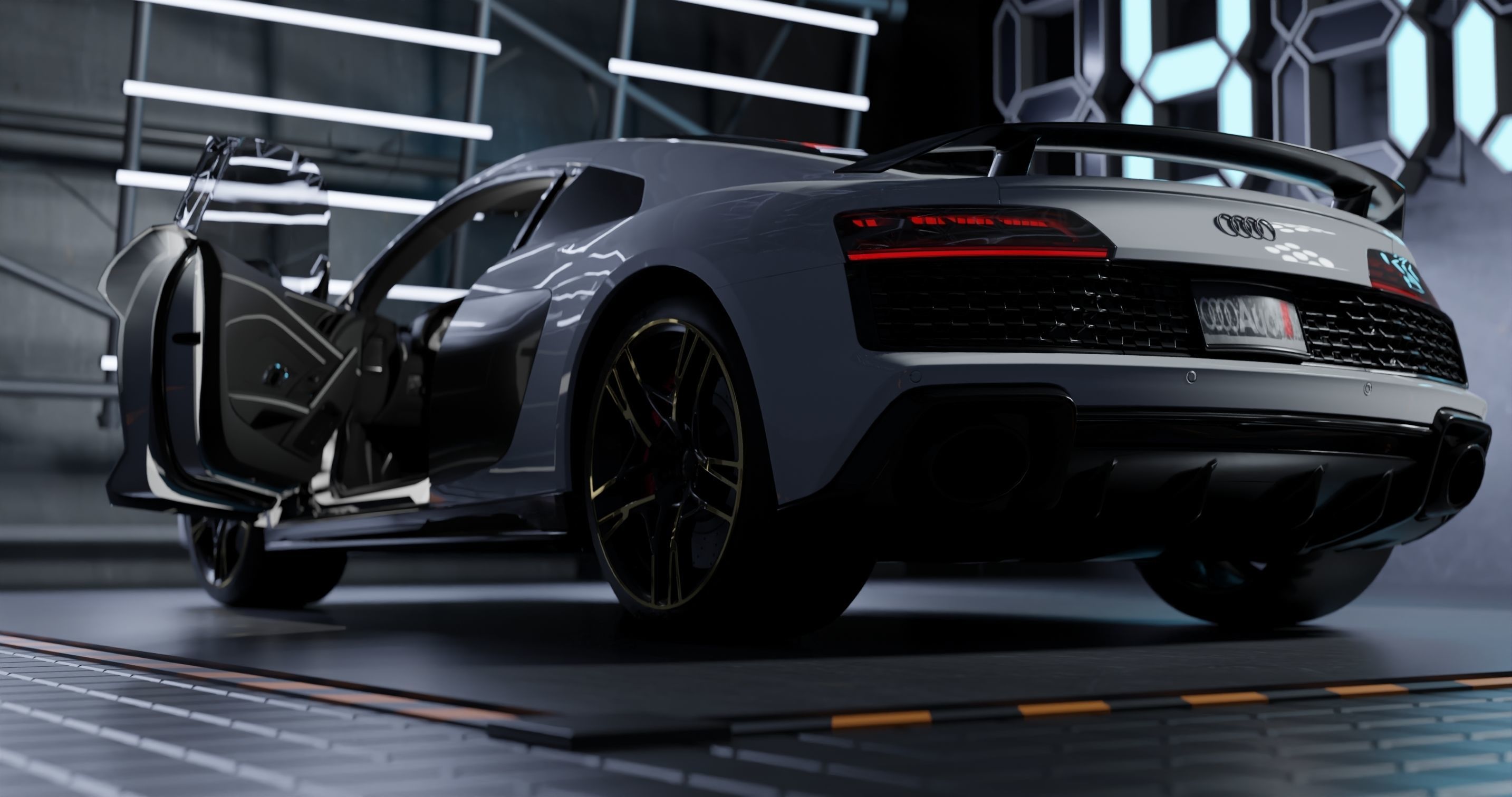 Audi R8 Realistic Unreal Engine 5 Game Ready 3D model_13