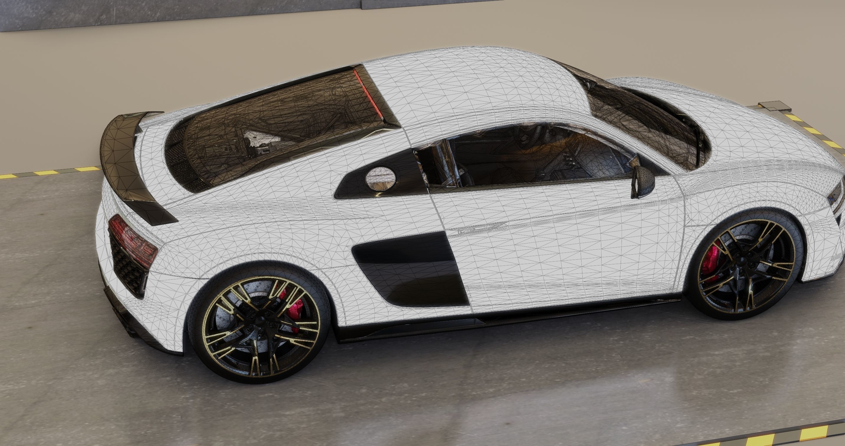 Audi R8 Realistic Unreal Engine 5 Game Ready 3D model_3