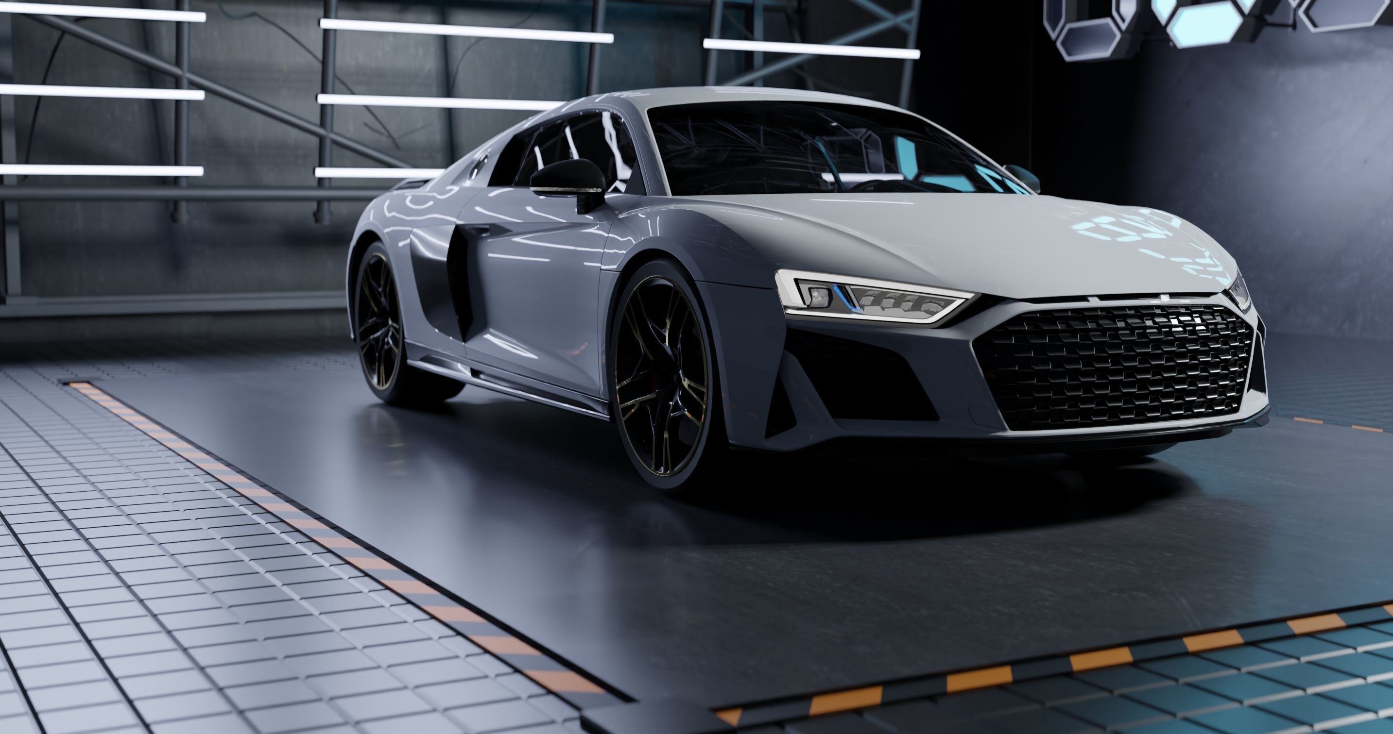 Audi R8 Realistic Unreal Engine 5 Game Ready 3D model_10