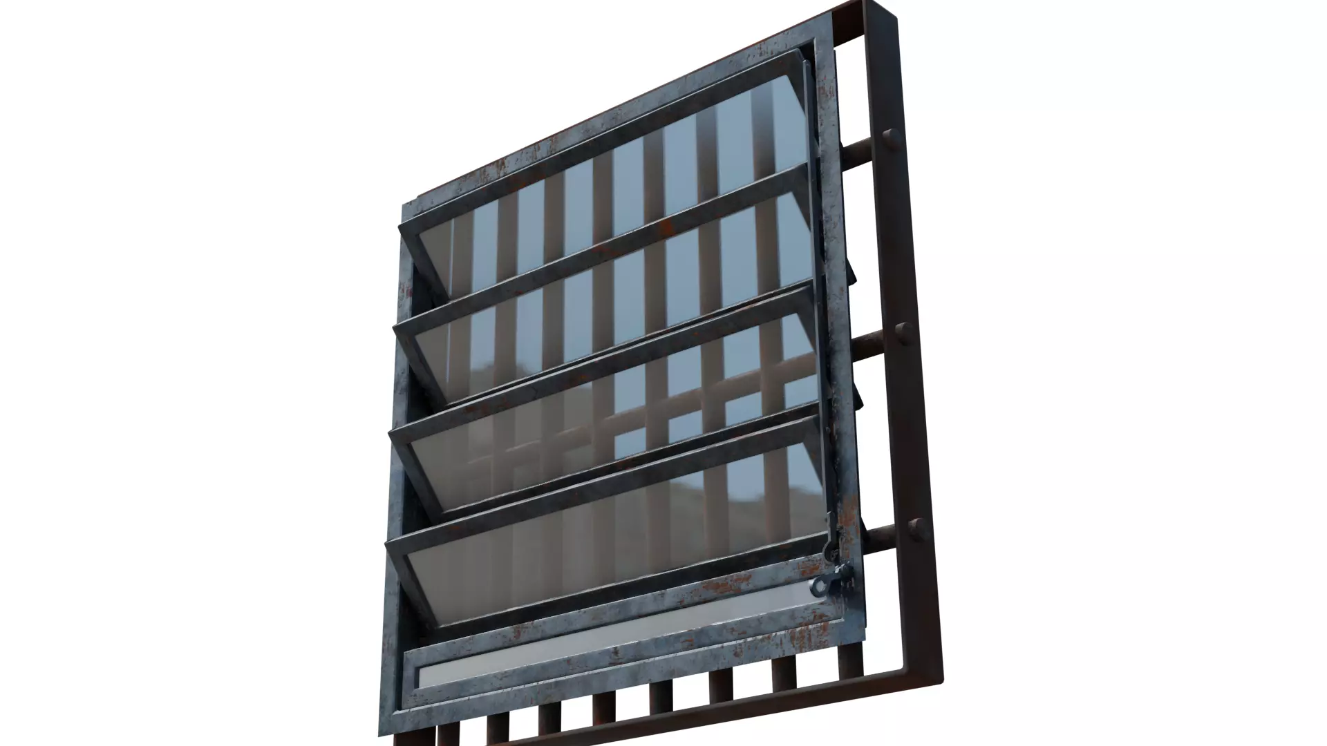 Janela com texura modelada em blender 3D model_0