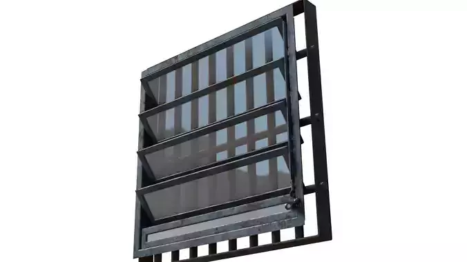 Janela com texura modelada em blender 3D model