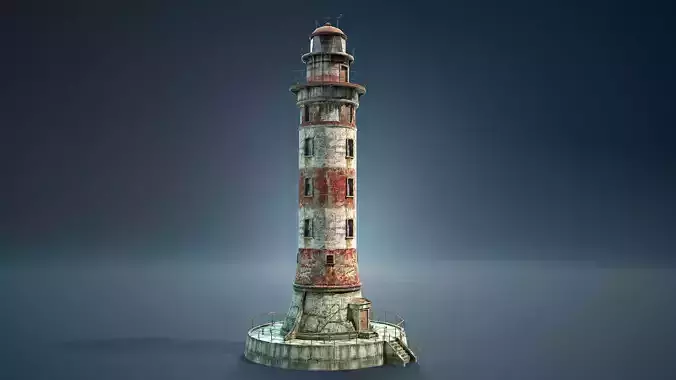Abandoned Lighthouse Game Ready Low-poly 3D model
