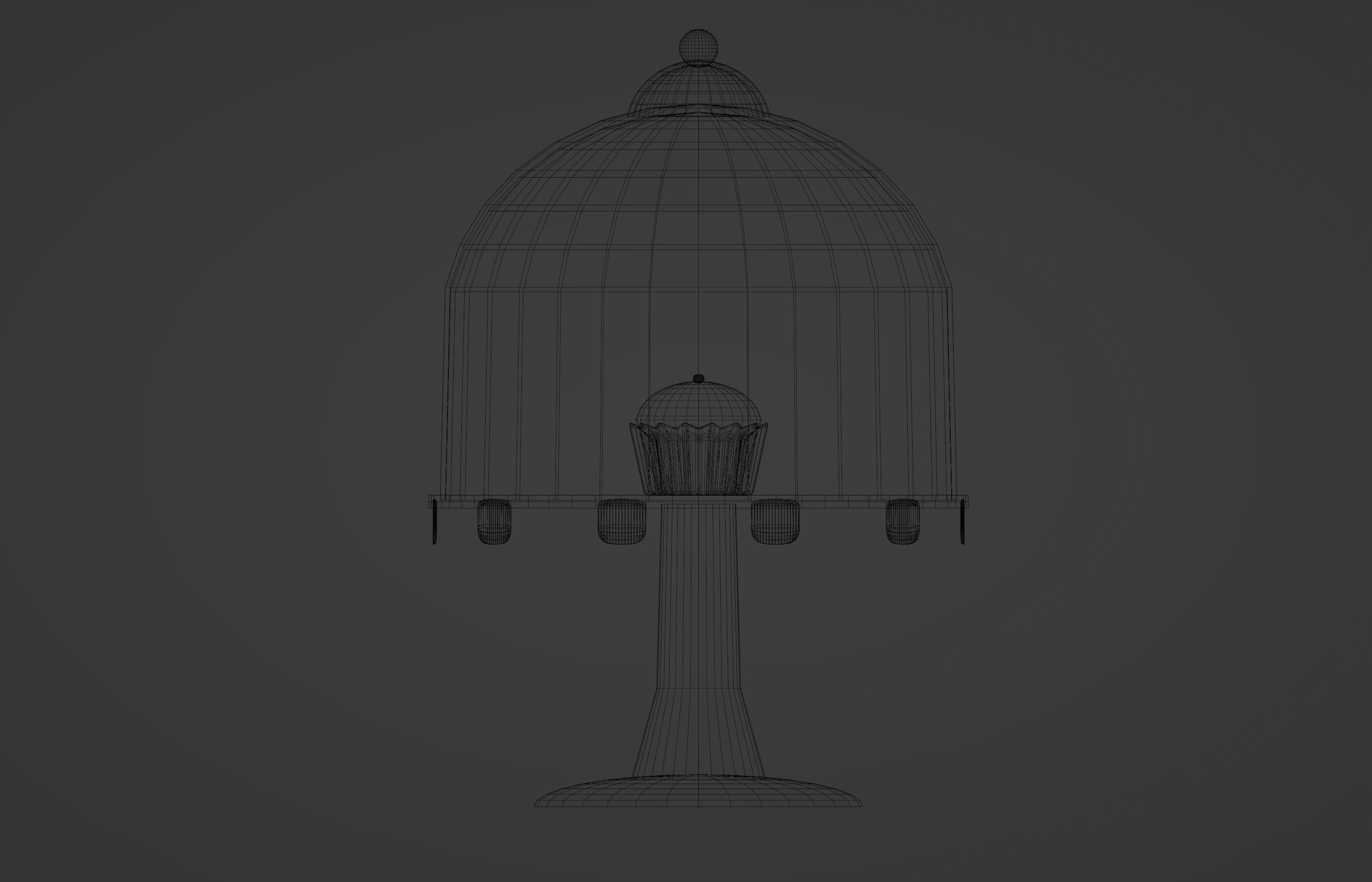 Muffin under a glass lid 3D model_5