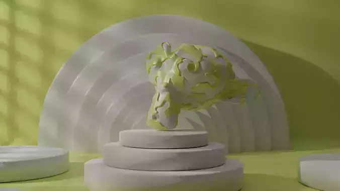 Minimal abtract artwork Free low-poly 3D model