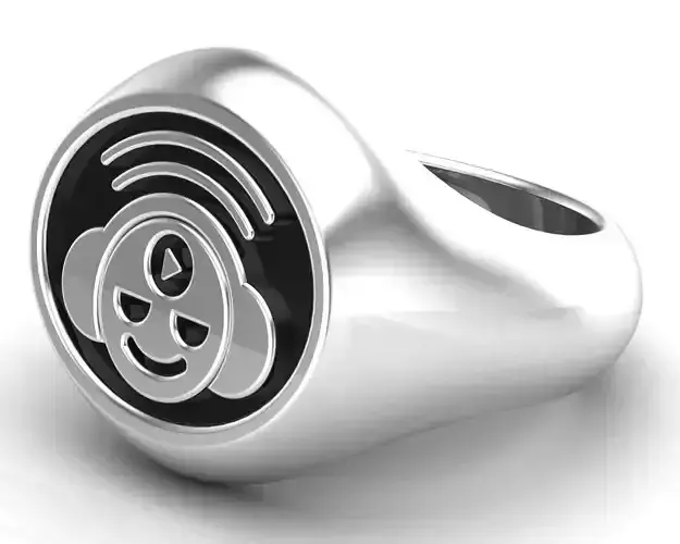 Stylish Emoji Silver Men Ring