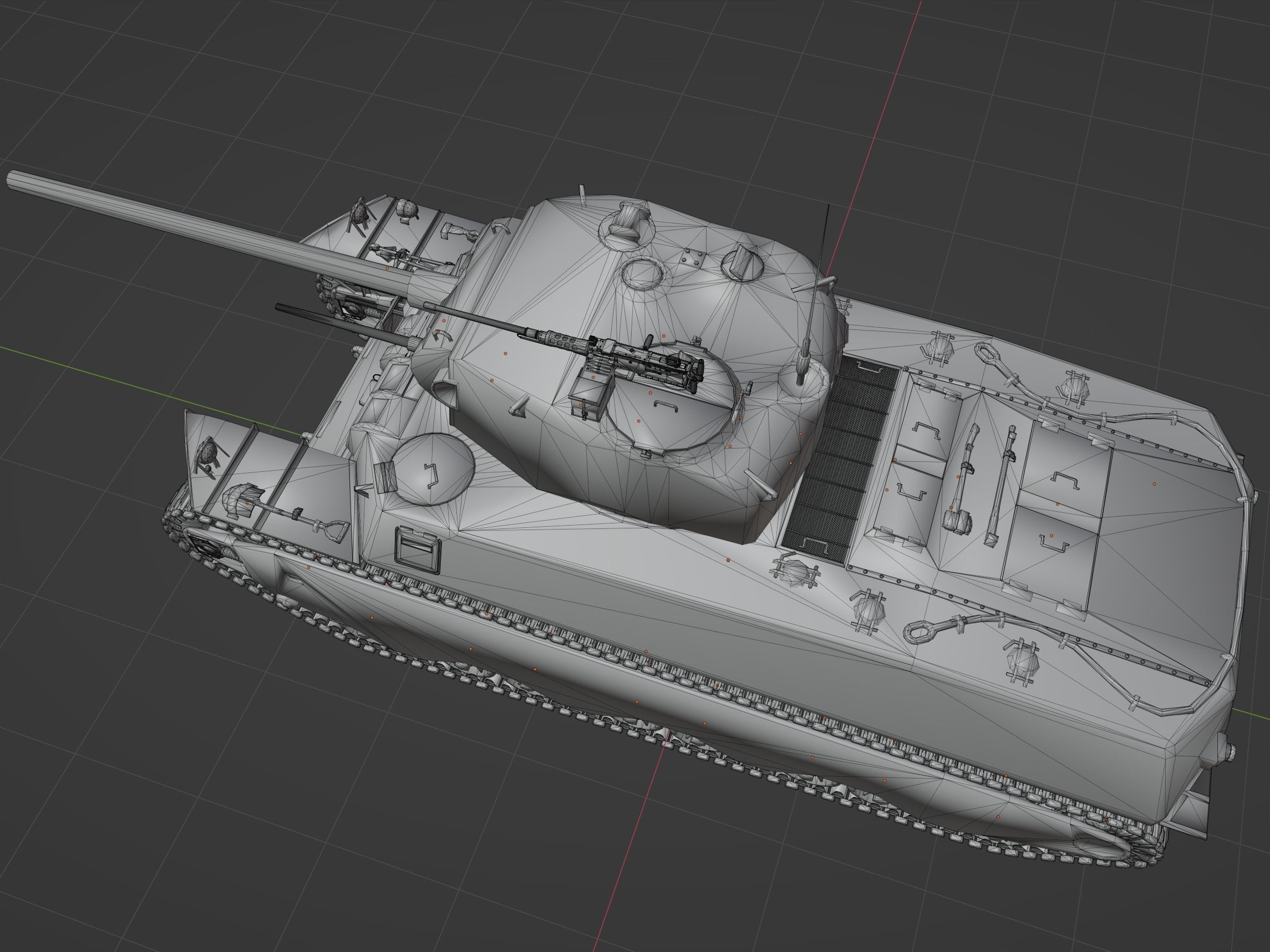 M6 Heavy Low-poly 3D model_8