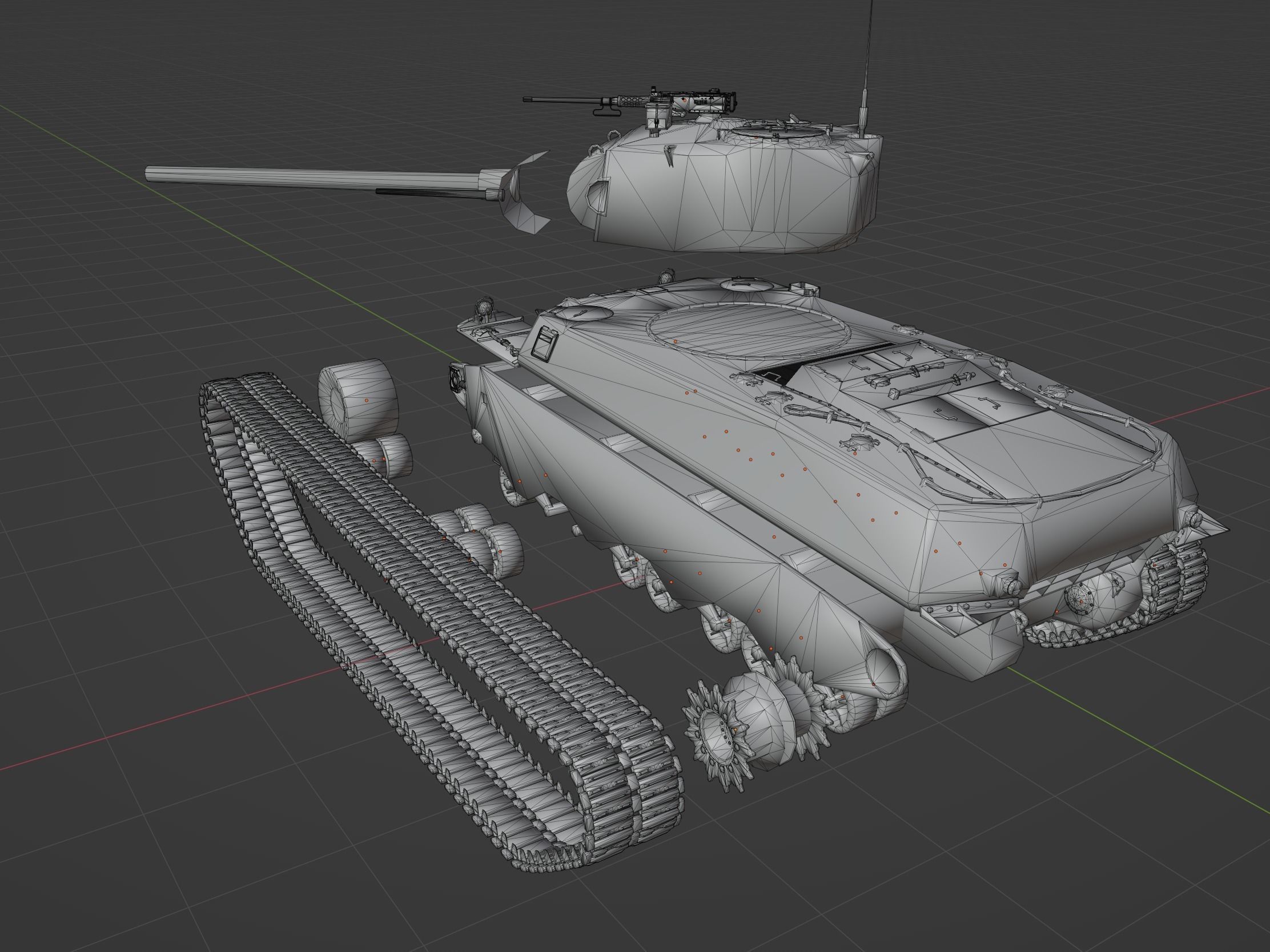 M6 Heavy Low-poly 3D model_10