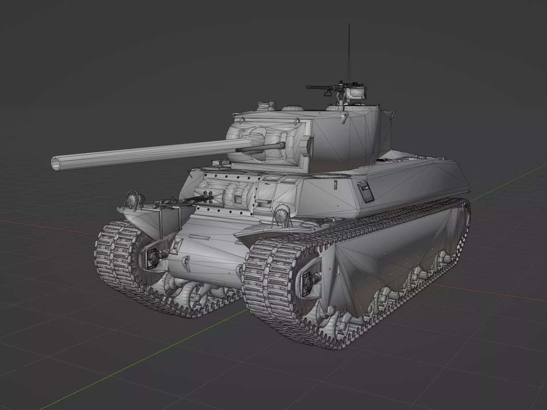 M6 Heavy Low-poly 3D model_0
