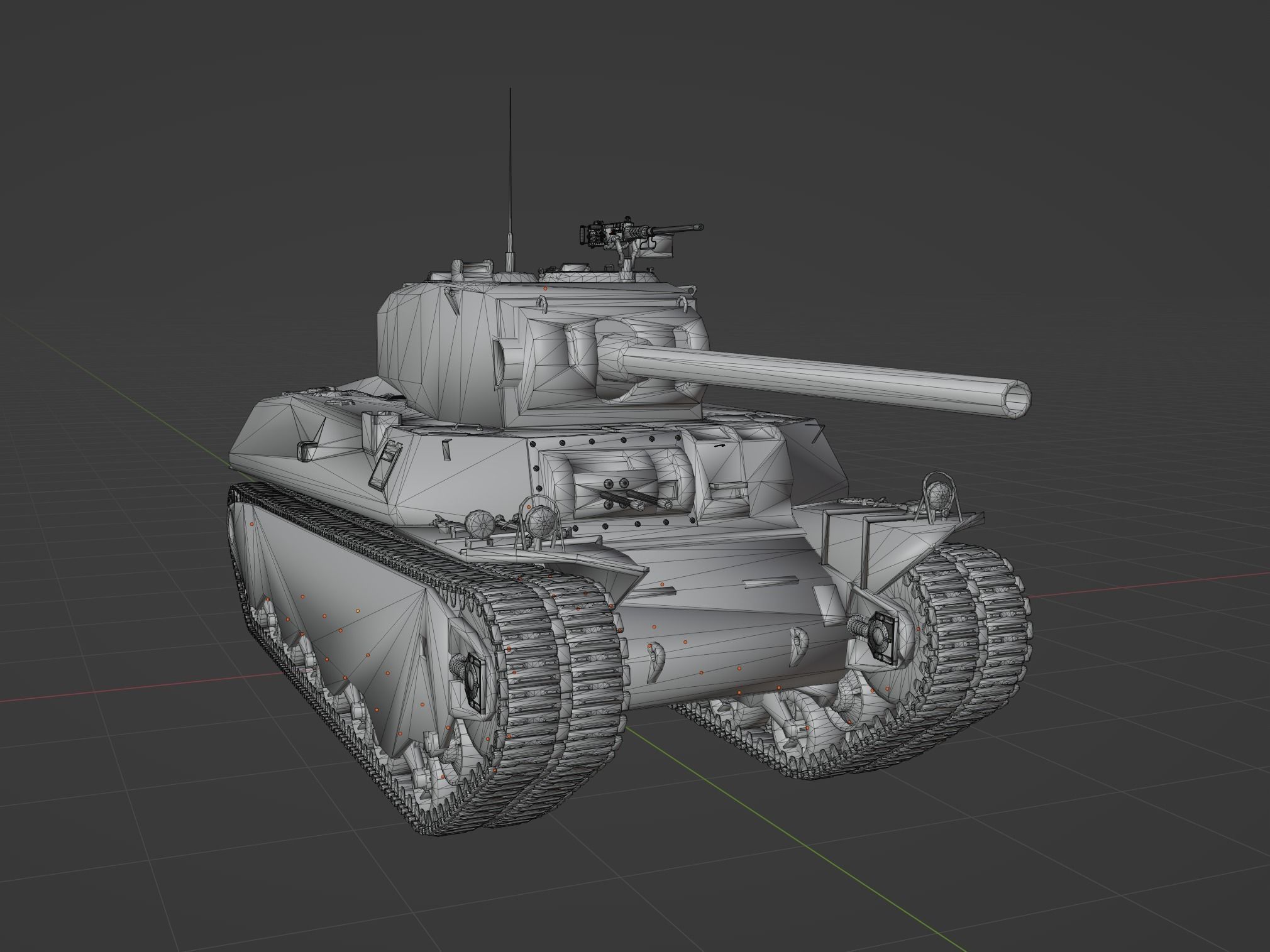 M6 Heavy Low-poly 3D model_6