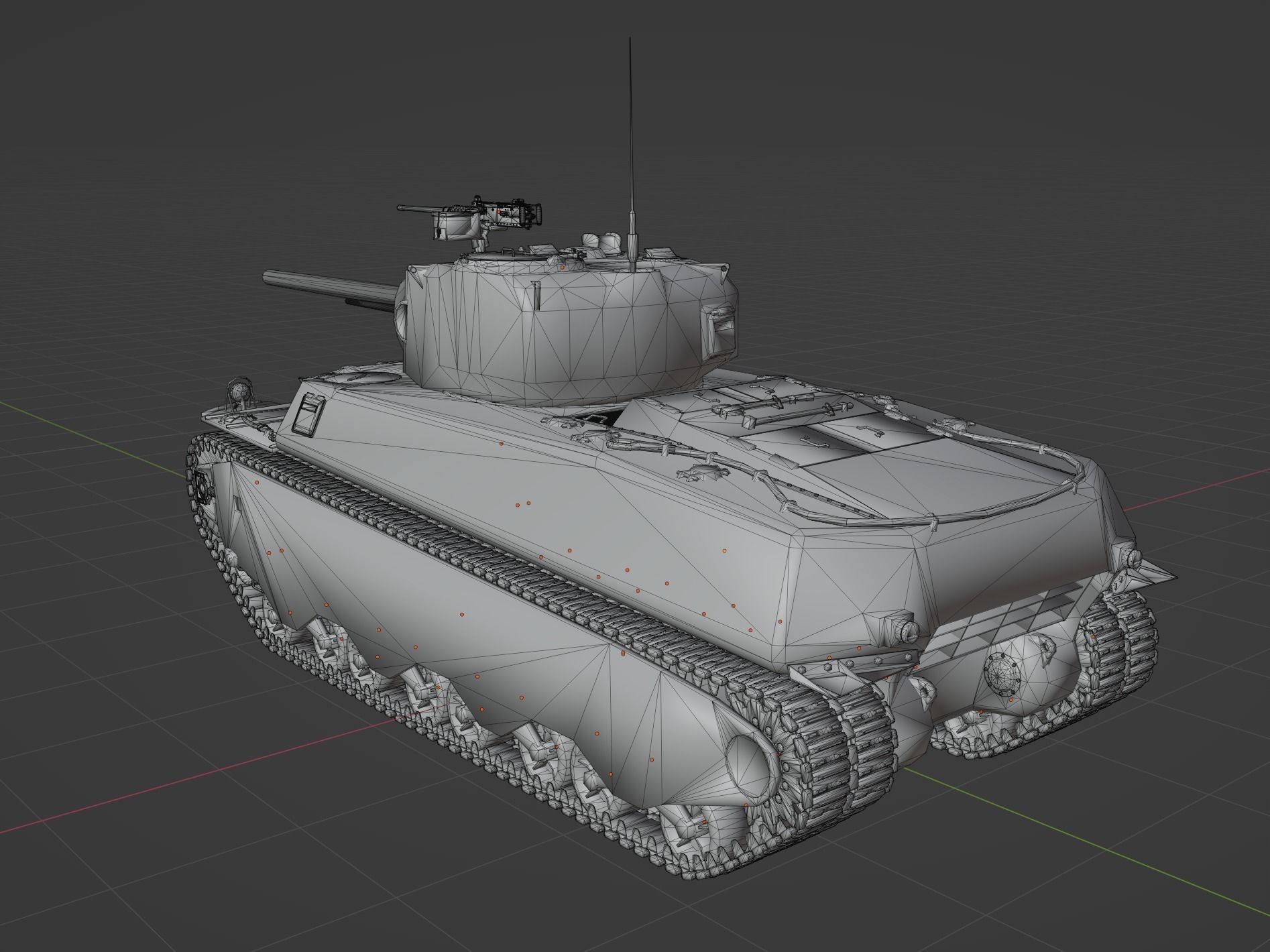 M6 Heavy Low-poly 3D model_2
