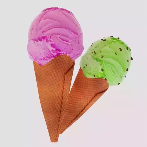 ice cream with cone biscuits