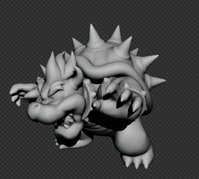 Bowser Statue 3D print model_0
