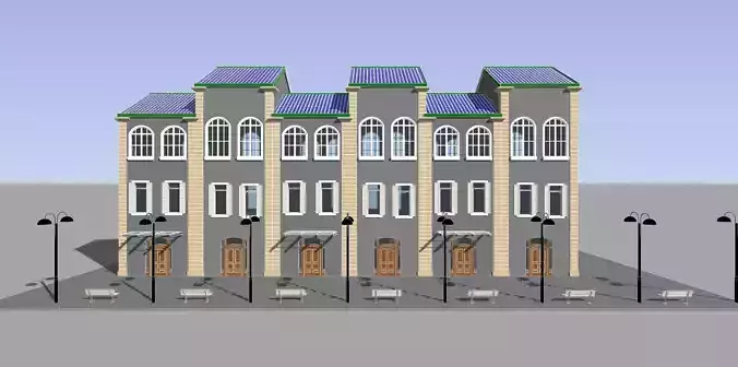 Retro row house by REVIT