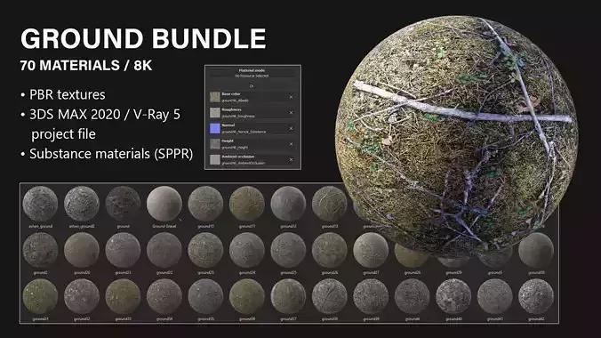 PBR Ground Bundle - 70 8K Seamless Textures