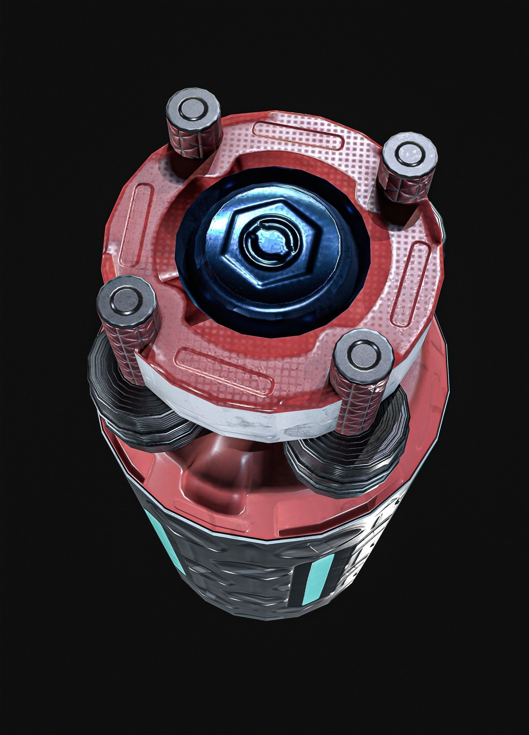 Sci-Fi Teleport Grenade Low-poly 3D model_4