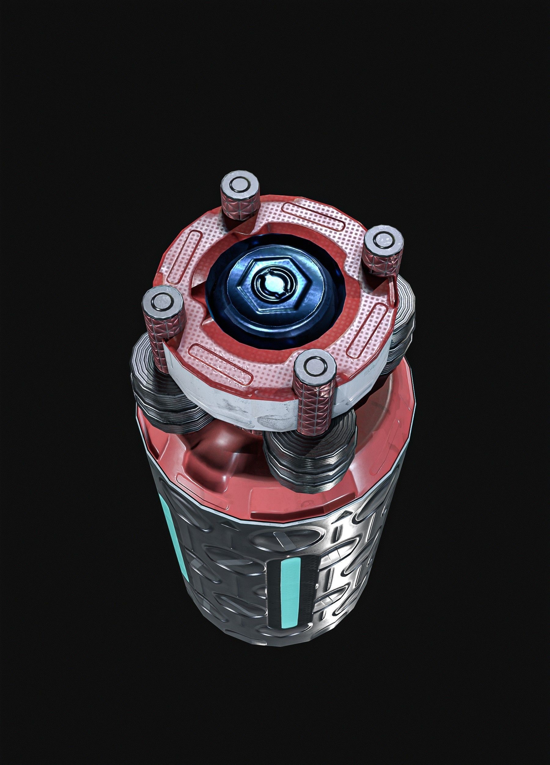 Sci-Fi Teleport Grenade Low-poly 3D model_2