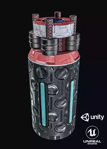 Sci-Fi Teleport Grenade Low-poly 3D model