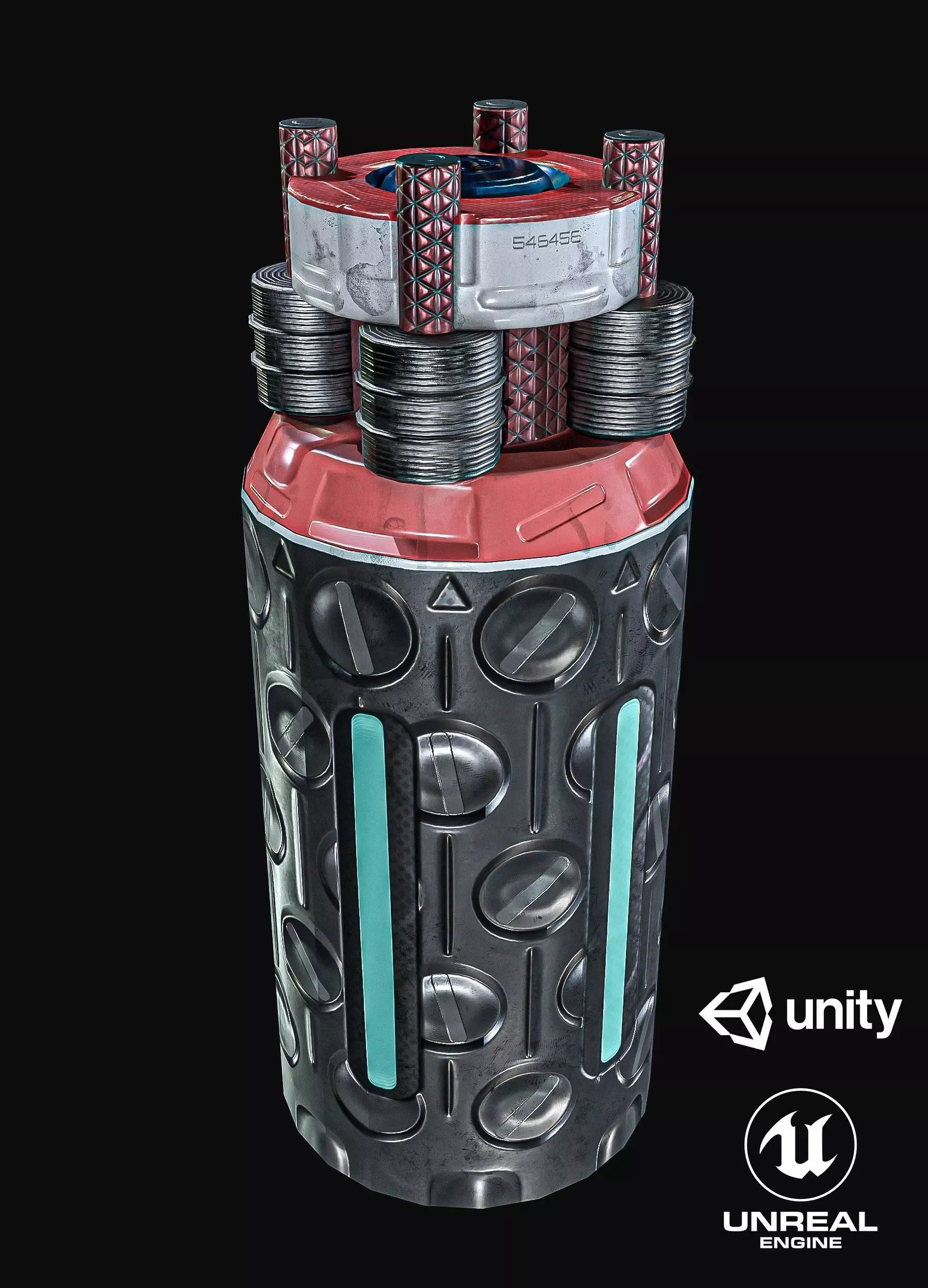 Sci-Fi Teleport Grenade Low-poly 3D model_0