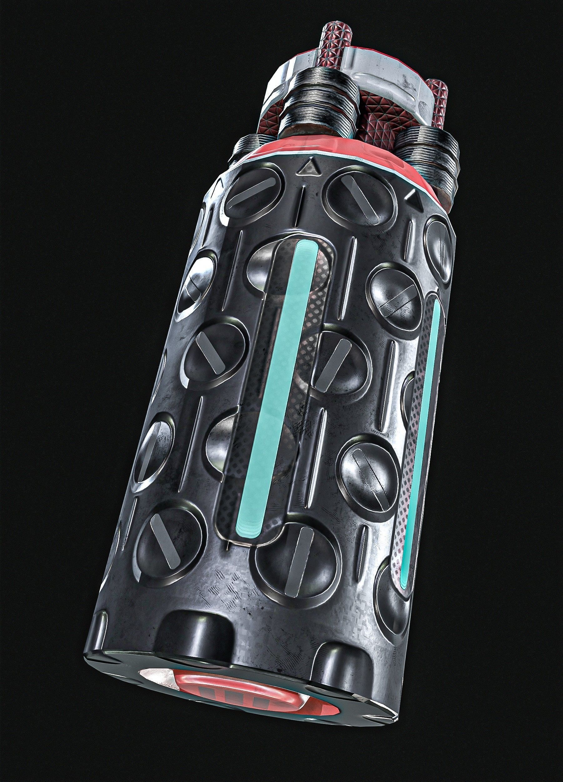 Sci-Fi Teleport Grenade Low-poly 3D model_9