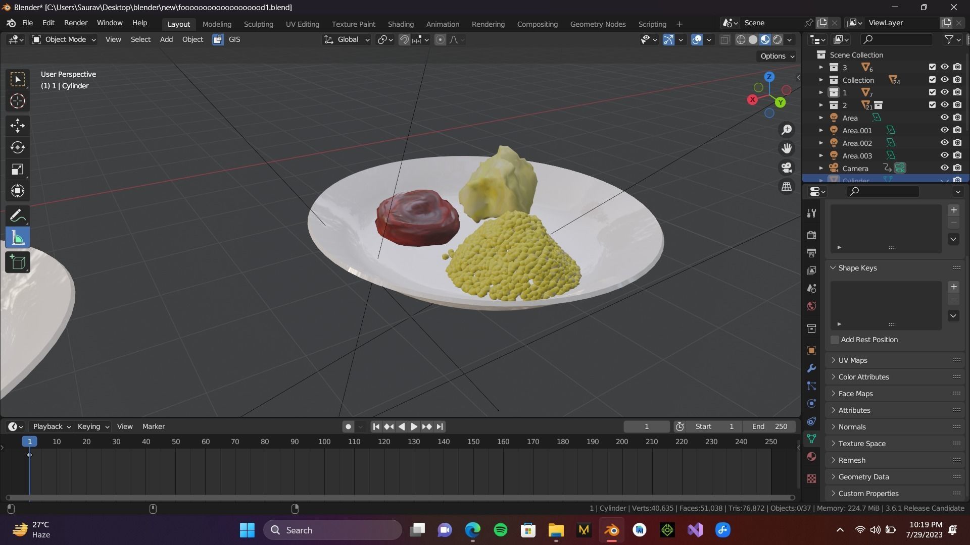 Food Items pack of 3-2k Textures Low-poly 3D model_8
