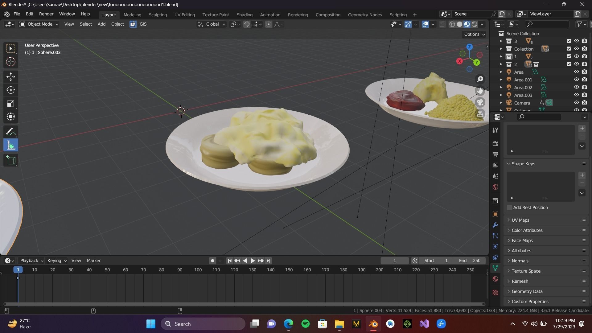 Food Items pack of 3-2k Textures Low-poly 3D model_6