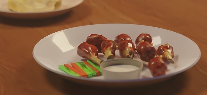 Food Items pack of 3-2k Textures Low-poly 3D model 4