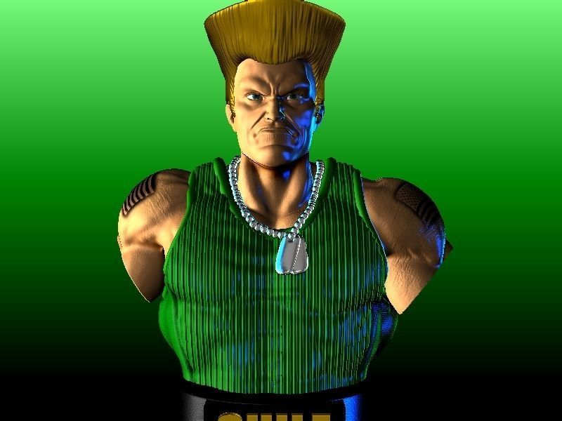 GUILE STREET FIGHTER VIDEO GAMES BUST 3D print model_3