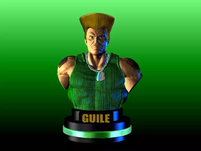 GUILE STREET FIGHTER VIDEO GAMES BUST 3D print model_0