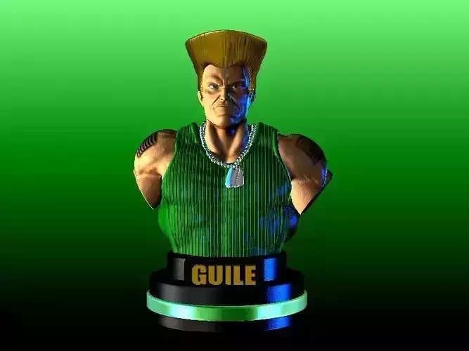 GUILE STREET FIGHTER VIDEO GAMES BUST 3D print model