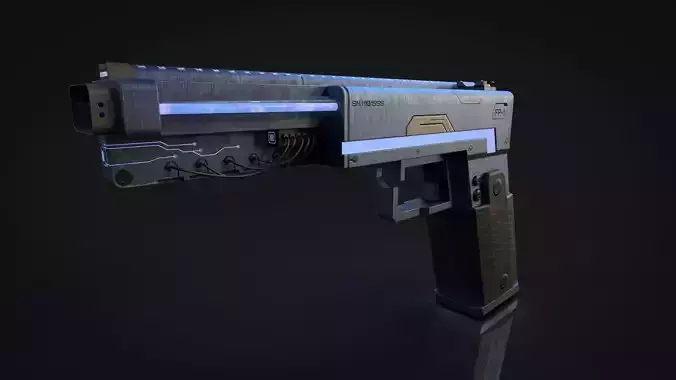 Sci-Fi Plasma Pistol Low-poly 3D model