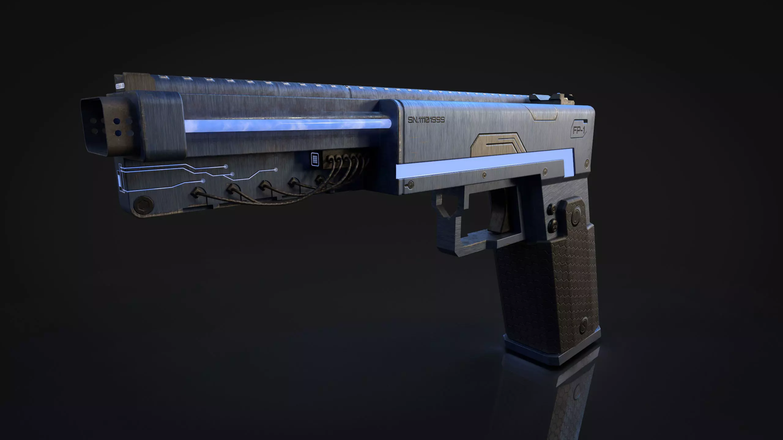 Sci-Fi Plasma Pistol Low-poly 3D model