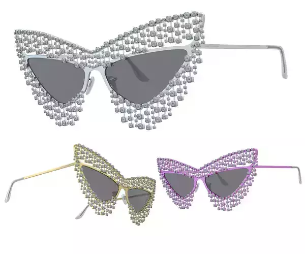 Dolce Gabbana Eyewear Crystal Embellished Cat eye Sunglasses Low-poly 3D model