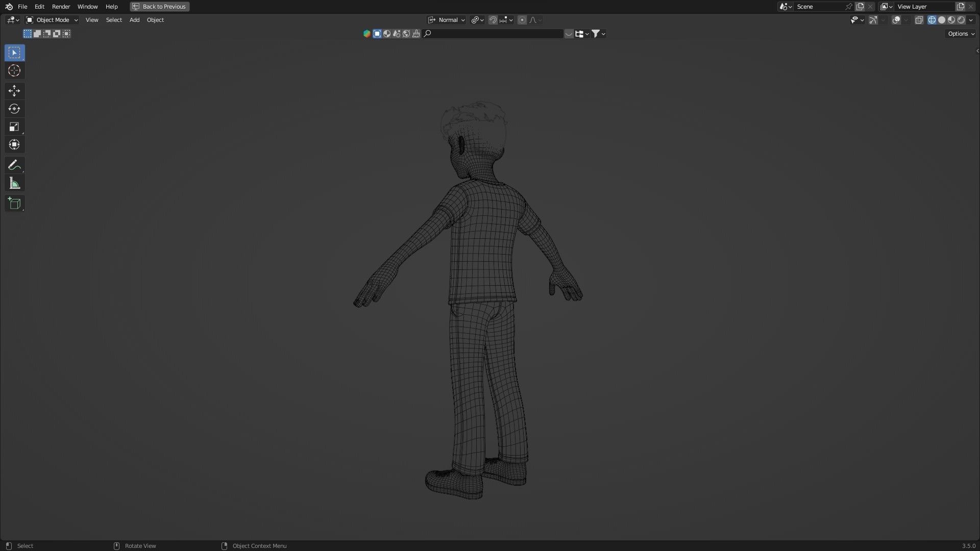 Man Boy Teen Cartoon Character Low-poly 3D model_28